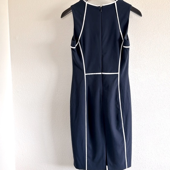 WHBM 0 sailor navy blue and white stripe gorgeous timeless fitting dress. - Picture 3 of 5